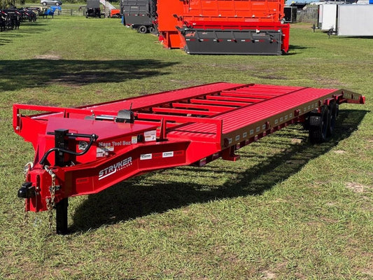 36' Bumper Pull Two Car Trailer (2) 8k Axles - Mesh Deck - 14 ply Tires & Spare - Winch - Two Car - Stryker Dealership Group