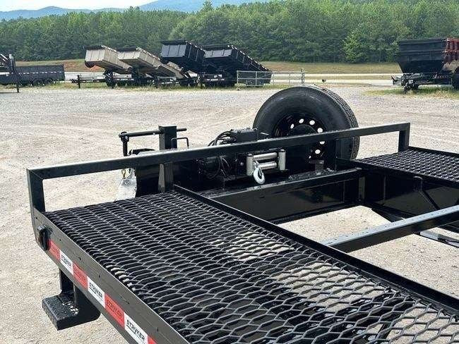 36' Bumper Pull Two Car Trailer (2) 8k Axles - Mesh Deck - 14 ply Tires & Spare - Winch - Two Car Hauler/Multi Car Haulers - Stryker Dealership Group