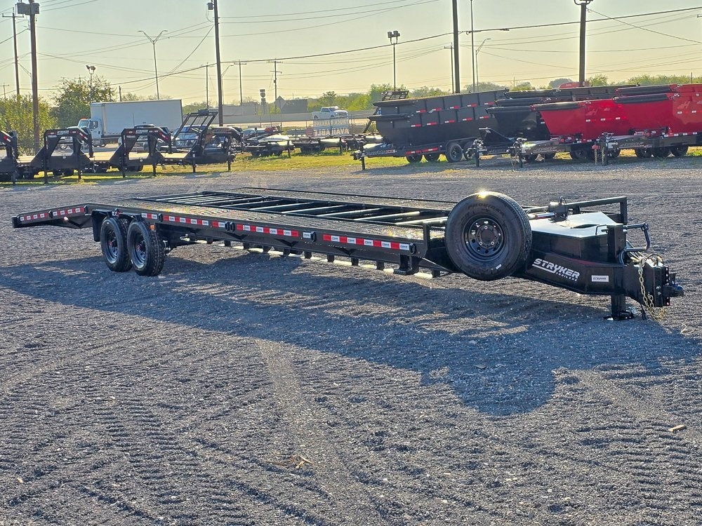 36' Bumper Pull Two Car Trailer (2) 8k Axles - Mesh Deck - 14 ply Tires & Spare - Winch - Two Car Hauler/Multi Car Haulers - Stryker Dealership Group