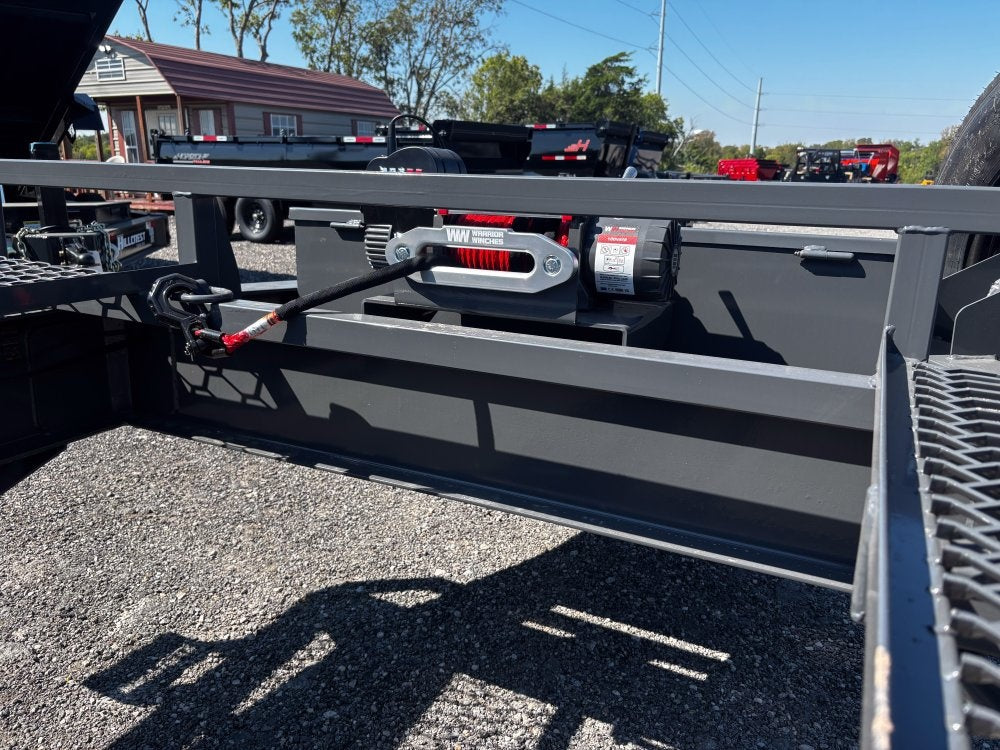 36' Bumper Pull Two Car Trailer (2) 8k Axles - Mesh Deck - 14 ply Tires & Spare - Winch - Two Car Hauler/Multi Car Haulers - Stryker Dealership Group