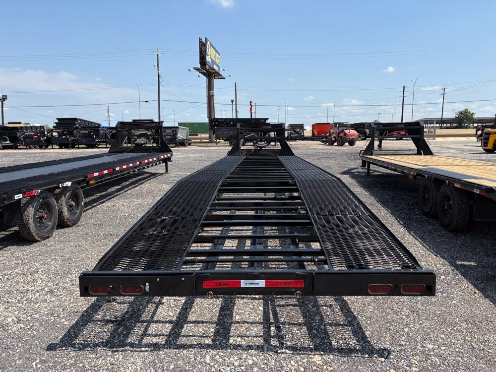 36' Gooseneck Mesh Deck (2) 8k Axles - 12k GVWR Derated- 14 Ply Tires w/Spare - 10' Aluminum Ramps - - Two Car Hauler/Multi Car Haulers - Stryker Dealership Group