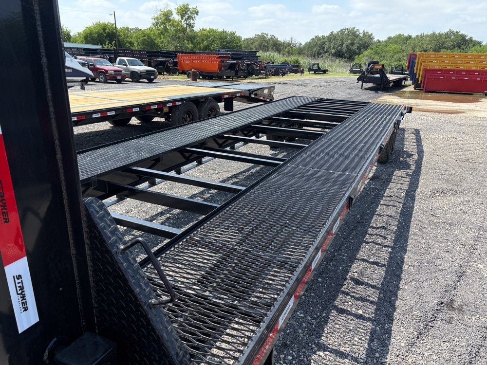 36' Gooseneck Mesh Deck (2) 8k Axles - 12k GVWR Derated- 14 Ply Tires w/Spare - 10' Aluminum Ramps - - Two Car Hauler/Multi Car Haulers - Stryker Dealership Group