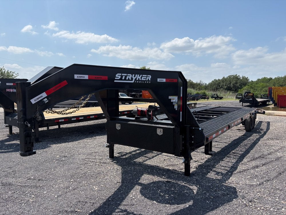 36' Gooseneck Mesh Deck (2) 8k Axles - 12k GVWR Derated- 14 Ply Tires w/Spare - 10' Aluminum Ramps - - Two Car Hauler/Multi Car Haulers - Stryker Dealership Group