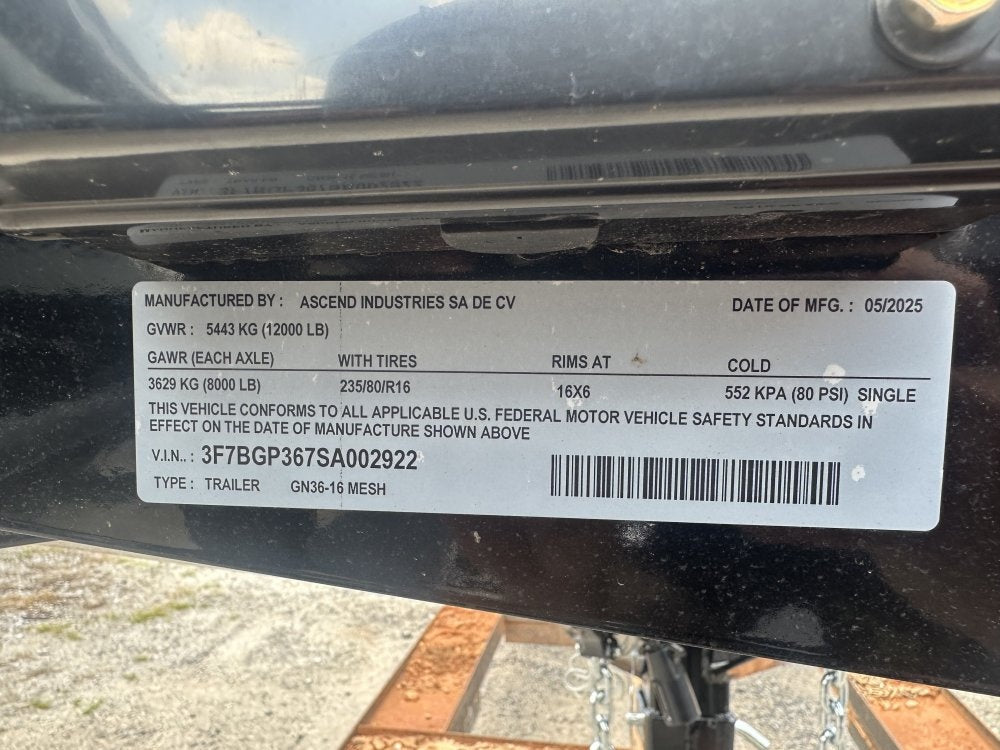 36' Gooseneck Mesh Deck (2) 8k Axles - 12k GVWR Derated- 14 Ply Tires w/Spare - 10' Aluminum Ramps - - Two Car Hauler/Multi Car Haulers - Stryker Dealership Group