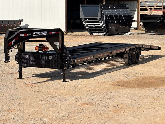 36' Gooseneck Mesh Deck (2) 8k Axles - 12k GVWR Derated- 14 Ply Tires w/Spare - 10' Aluminum Ramps - - Two Car Hauler/Multi Car Haulers - Stryker Dealership Group