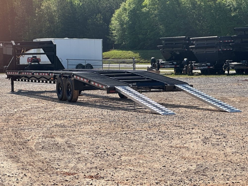 36' Gooseneck Mesh Deck (2) 8k Axles - 12k GVWR Derated- 14 Ply Tires w/Spare - 10' Aluminum Ramps - - Two Car Hauler/Multi Car Haulers - Stryker Dealership Group