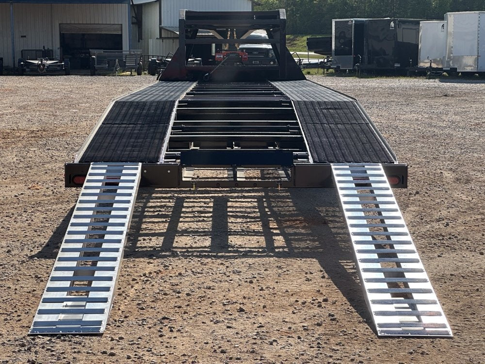 36' Gooseneck Mesh Deck (2) 8k Axles - 12k GVWR Derated- 14 Ply Tires w/Spare - 10' Aluminum Ramps - - Two Car Hauler/Multi Car Haulers - Stryker Dealership Group