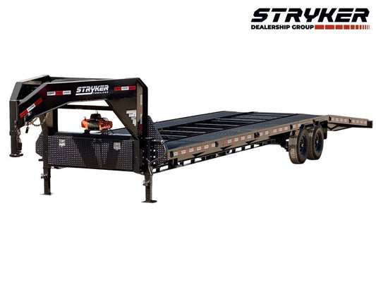 36' Gooseneck Mesh Deck (2) 8k Axles - 12k GVWR Derated- 14 Ply Tires w/Spare - 10' Aluminum Ramps - - Two Car Hauler/Multi Car Haulers - Stryker Dealership Group