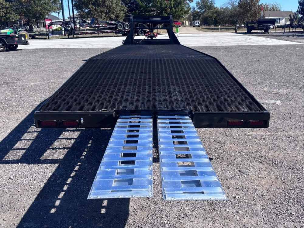 36' Gooseneck Mesh Deck (2) 8k Axles - 12k GVWR Derated- 14 Ply Tires w/Spare - 10' Aluminum Ramps - - Two Car Hauler/Multi Car Haulers - Stryker Dealership Group