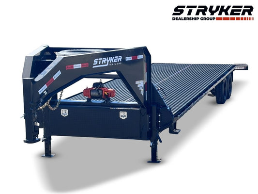 36' Gooseneck Mesh Deck (2) 8k Axles - 12k GVWR Derated- 14 Ply Tires w/Spare - 10' Aluminum Ramps - - Two Car Hauler/Multi Car Haulers - Stryker Dealership Group