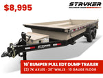 16' Stryker EDT Bumper Pull Dump Trailer 20" Side Walls - (2) 7k Axles 004052