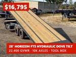 28' Horizon FTS Gooseneck Hydraulic Deckover Tilt Trailer - 10K Axles 015107