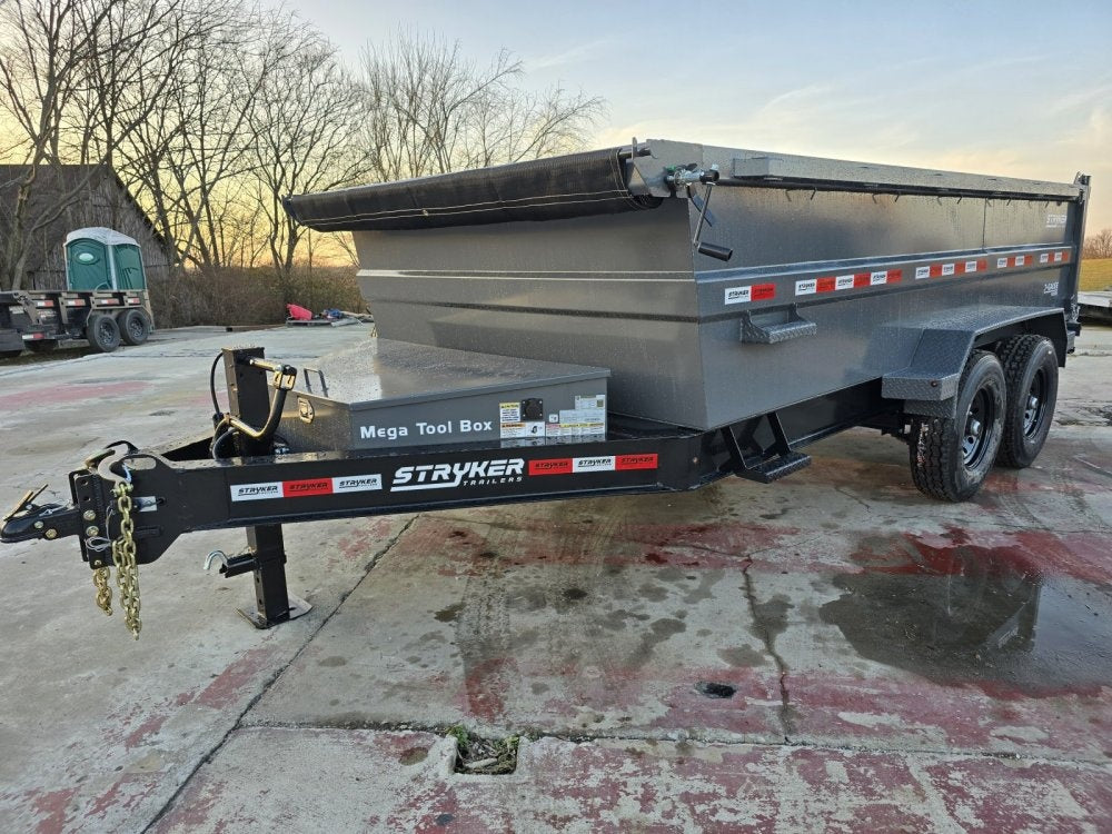 14' Stryker SDT Bumper Pull Dump Trailer 36" Side Walls - (2) 7k Axles 3762