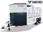 16' Ranchboss STR Bumper Pull 1/2 Top Livestock Trailer - (2) 7k Axles 015138