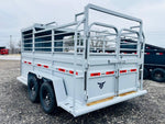 16' Ranchboss STR Bumper Pull 1/2 Top Livestock Trailer - (2) 7k Axles 015138