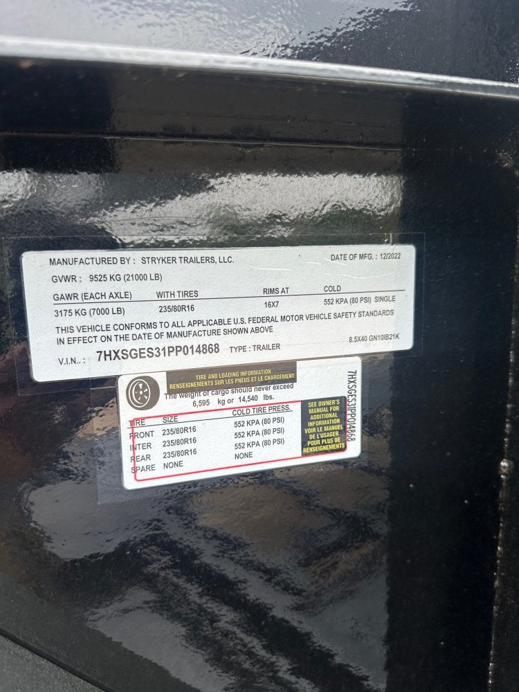 40' Equipment Trailer Gooseneck 21k Drive Over Fenders 14868 - Stryker Dealership Group