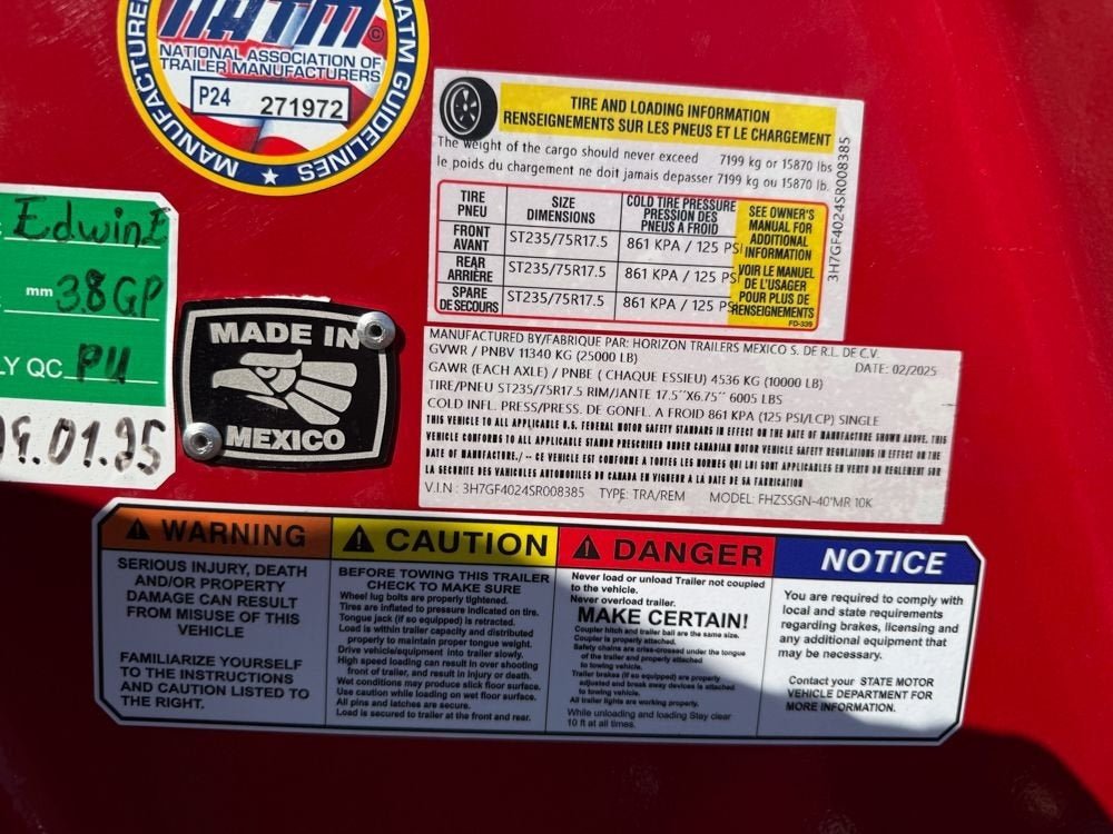 40' FHZSS Gooseneck Deckover (2) 10K Axles Super Single 18 Ply Tires Mega Ramps 8385 - Stryker Dealership Group