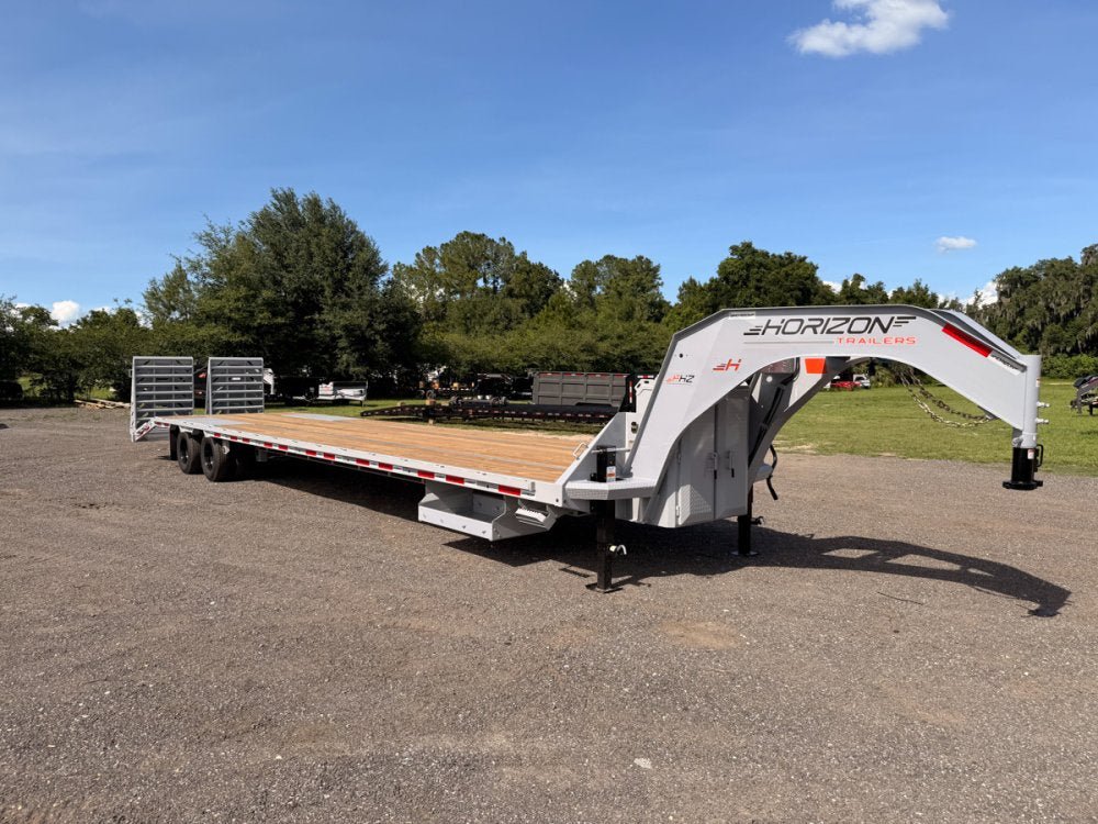 40' Horizon FHZ Gooseneck Dual Wheel Deckover Trailer Mega Ramps - (2) 12K Axles 015676 - Stryker Dealership Group