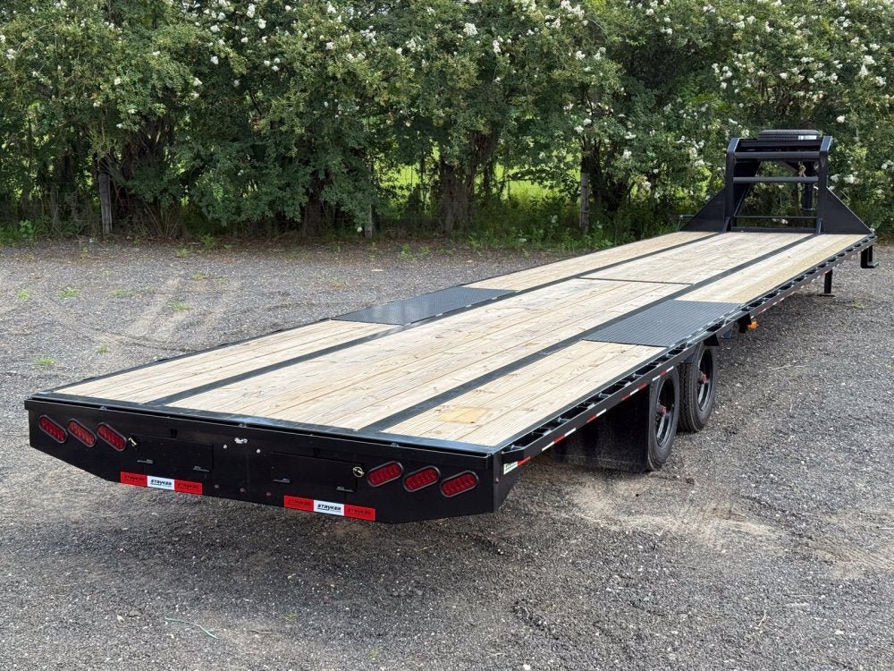 40' Hotshot Elite Gooseneck SD 10k Axles - Derated 12k GVWR - 18ply Tires & Spare & 10' Aluminum Ram 003208 - Stryker Dealership Group