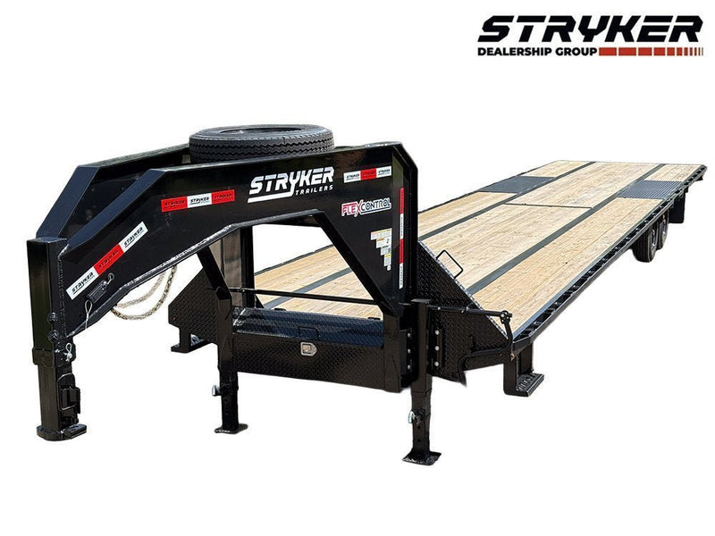 40' Hotshot Elite Gooseneck SD 10k Axles - Derated 12k GVWR - 18ply Tires & Spare & 10' Aluminum Ram 003208 - Stryker Dealership Group