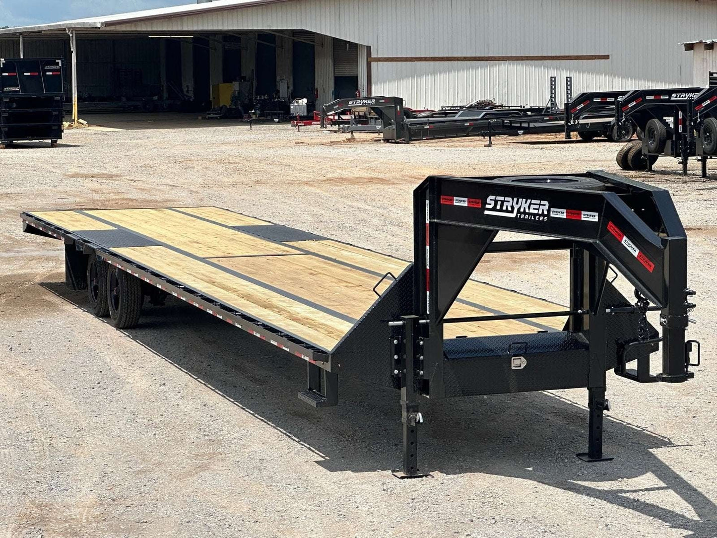 40' Hotshot Elite Gooseneck SD 10k Axles - Derated 12k GVWR - 18ply Tires & Spare & 10' Aluminum Ramps ASCHSE40GN21000012000ARBlackAL - 18P - ST - Stryker Dealership Group