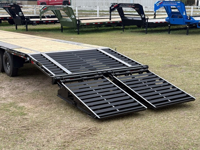 40' Stryker Gooseneck Hotshot Non-CDL Deckover Trailer Mega Ramps - (2) 10K Axles - Derated 637 - Stryker Dealership Group