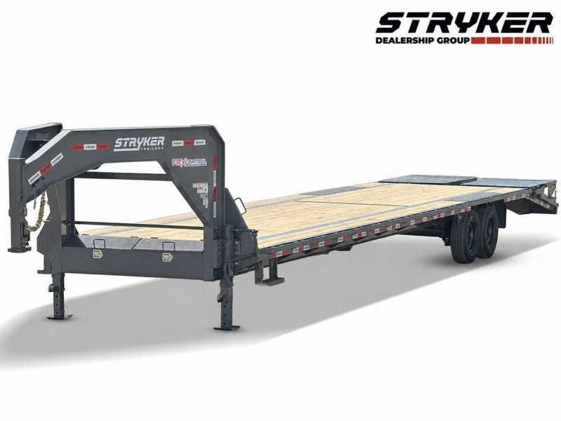 40' Stryker Gooseneck Hotshot Non-CDL Deckover Trailer Mega Ramps - (2) 7K Axles 004455 - Stryker Dealership Group