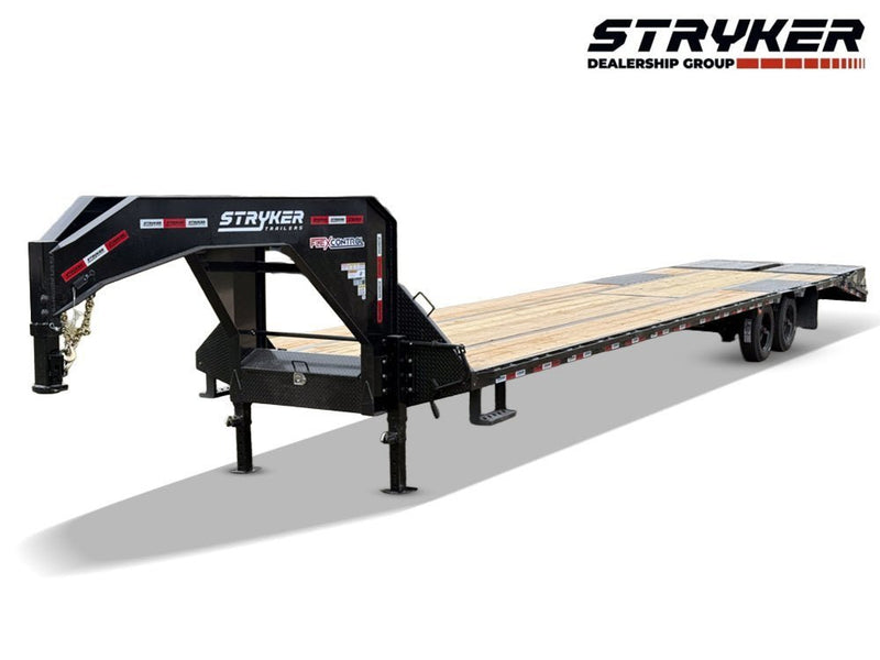 40' Stryker Gooseneck Hotshot Non-CDL Deckover Trailer Mega Ramps - (2) 8K Axles 004546 - Stryker Dealership Group