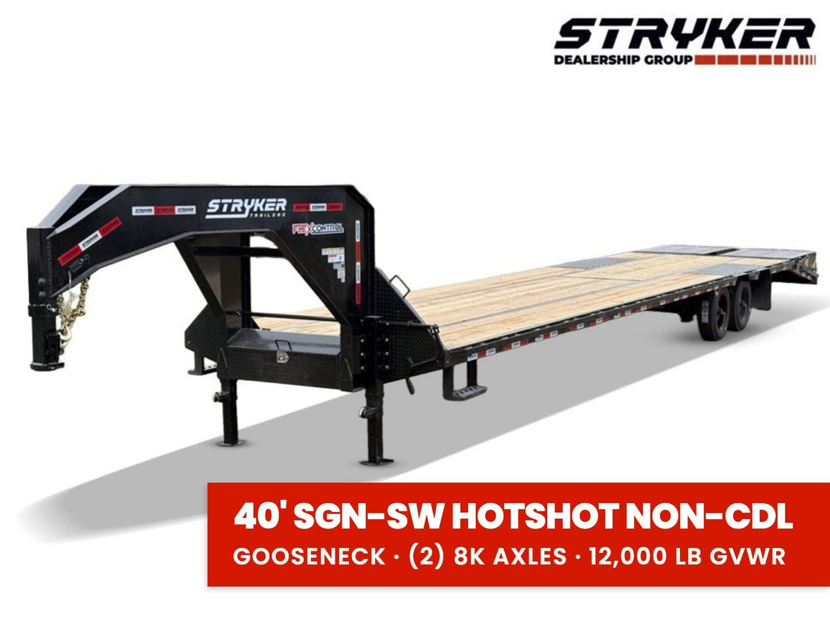 40' Stryker Gooseneck Hotshot Non-CDL Deckover Trailer Mega Ramps - (2) 8K Axles 867 - Stryker Dealership Group