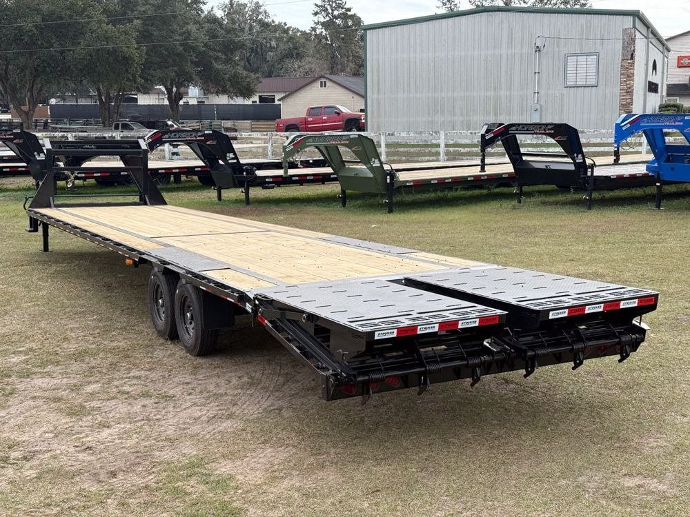 40' Stryker Gooseneck Hotshot Non-CDL Deckover Trailer Mega Ramps - (2) 8K Axles 867 - Stryker Dealership Group