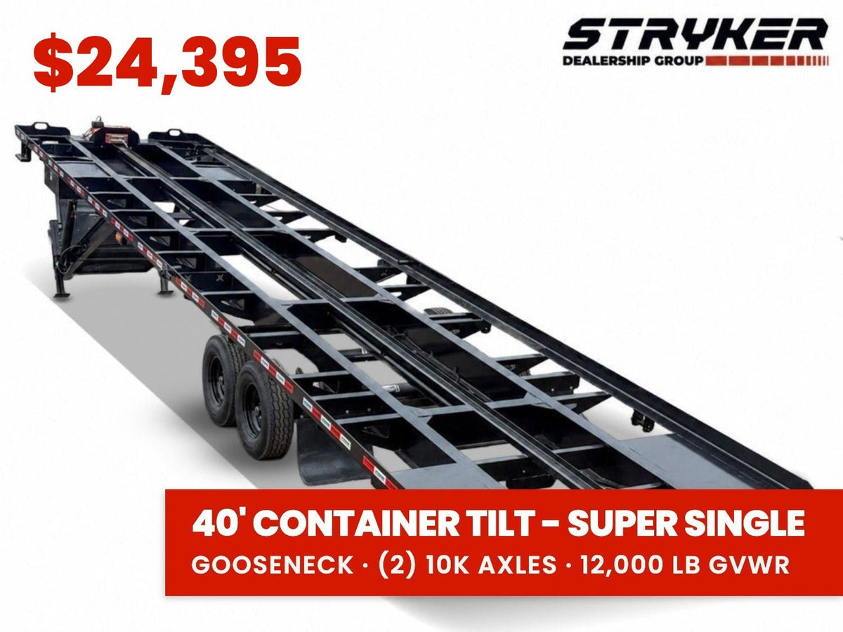 40' Stryker SCT Gooseneck Container Tilt Trailers - (2) 10K Super Single Axles Derated Non-CDL 004773 - Stryker Dealership Group