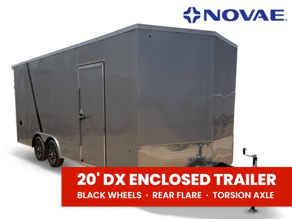 8.5 x 20 DX 7K Flat Top V Nose Car Hauler (2) - 3500 lb Axles 149901