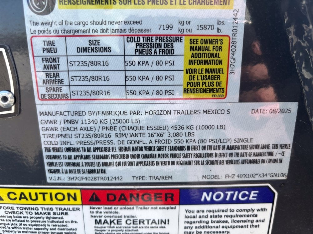 40' FHZ Gooseneck Deckover (2) 10K Axles Mega Ramps - Dual Wheel Deckover/DO 10K MR DW - Stryker Dealership Group