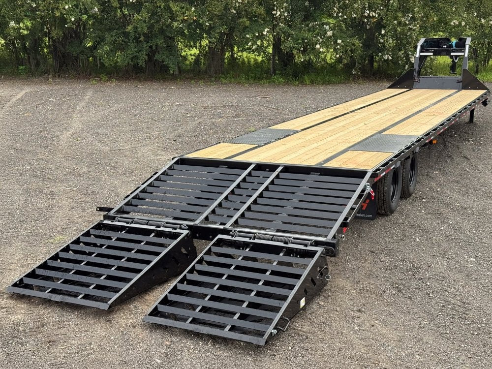 40' FHZ Gooseneck Deckover (2) 12K Axles Mega Ramps 25.9 GVWR, Hydraulic Jacks - 12K MR/Deckover Trailers - Stryker Dealership Group