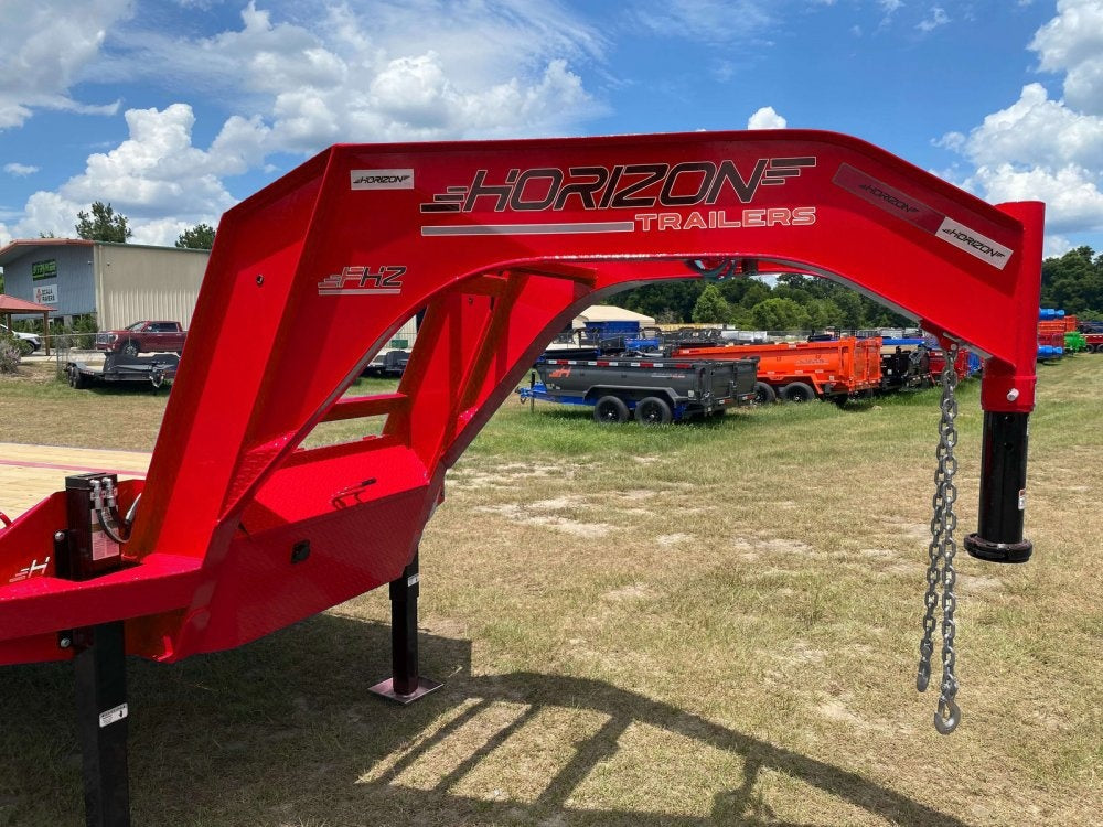 40' FHZ Gooseneck Deckover (2) 12K Axles Mega Ramps 25.9 GVWR, Hydraulic Jacks - 12K MR/Deckover Trailers - Stryker Dealership Group