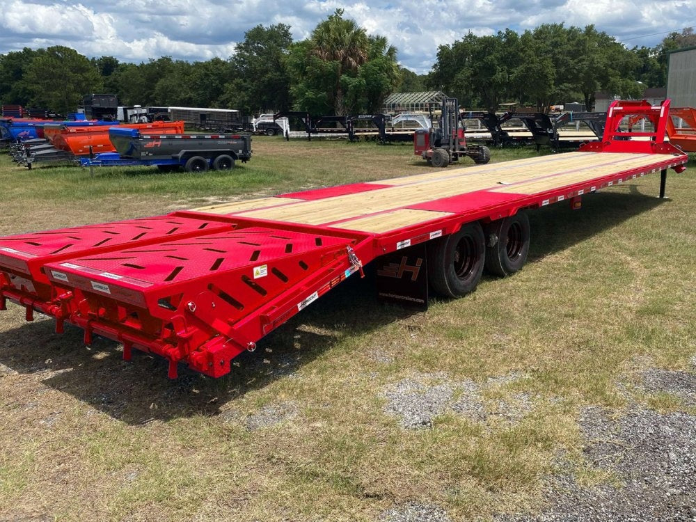 40' FHZ Gooseneck Deckover (2) 12K Axles Mega Ramps 25.9 GVWR, Hydraulic Jacks - 12K MR/Deckover Trailers - Stryker Dealership Group