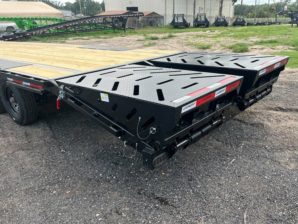 40' FTZ Gooseneck (2) 8k Axles - Mega Ramps - 16k GVWR - 14ply Tires plus Spare - 16# IB - Ratchet R - 8K MR/Deckover Trailers - Stryker Dealership Group