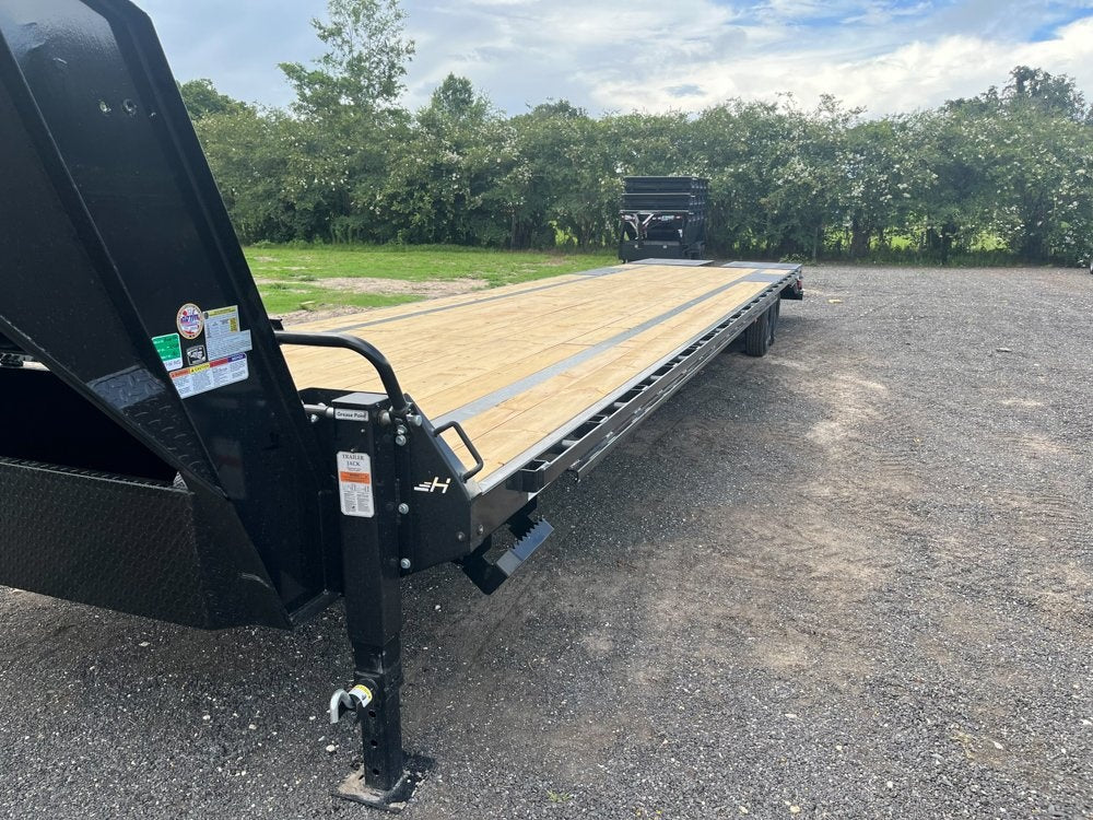 40' FTZ Gooseneck (2) 8k Axles - Mega Ramps - 16k GVWR - 14ply Tires plus Spare - 16# IB - Ratchet R - 8K MR/Deckover Trailers - Stryker Dealership Group