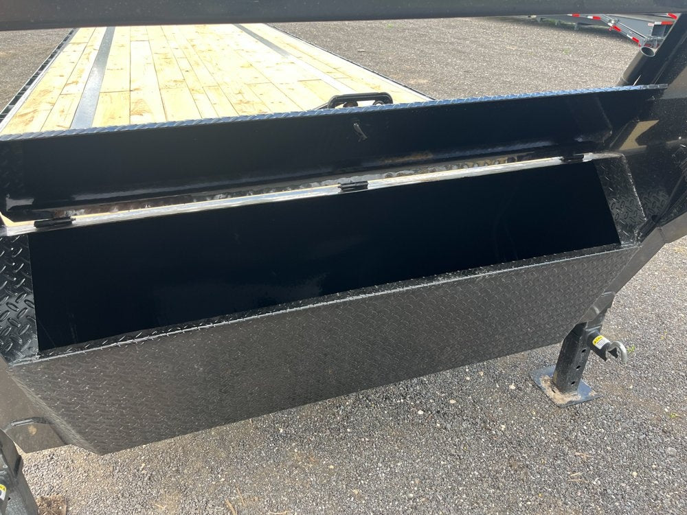 40' FTZ Gooseneck (2) 8k Axles - Mega Ramps - 16k GVWR - 14ply Tires plus Spare - 16# IB - Ratchet R - 8K MR/Deckover Trailers - Stryker Dealership Group