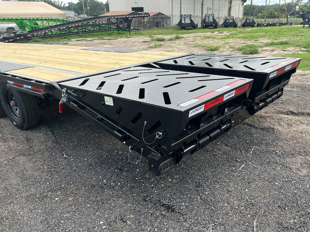 40' FTZ Gooseneck (2) 8k Axles - Mega Ramps - 16k GVWR - 14ply Tires plus Spare - 16# IB - Ratchet R - 8K MR/Deckover Trailers - Stryker Dealership Group