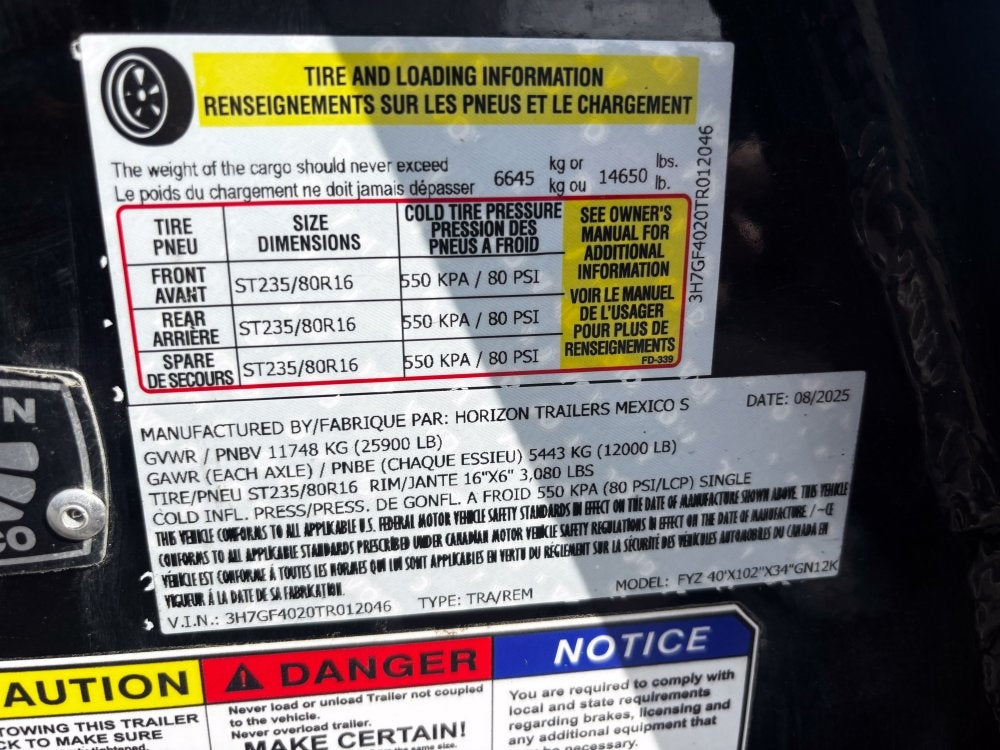 40' FYZ Gooseneck Flat deck Hydraulic Dovetail 12K Axles - Hydraulic Dovetail - Dual Wheel Deckover - Stryker Dealership Group