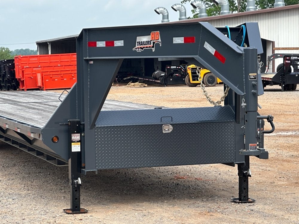 40' HD Gooseneck Straight Deck 2 7k Axles - Torque Tube - 14ply