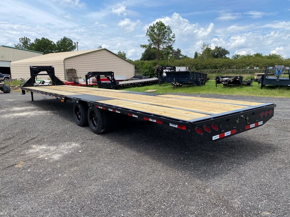 40' Hotshot Elite Gooseneck SD 10k Axles - Derated 12k GVWR - 18ply Tires & Spare & 10' Aluminum Ram - Hotshot Non-CDL - Stryker Dealership Group