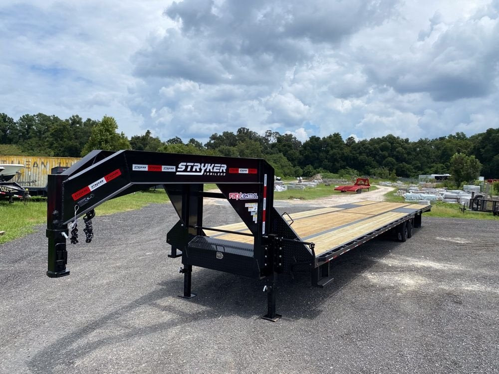 40' Hotshot Elite Gooseneck SD 10k Axles - Derated 12k GVWR - 18ply Tires & Spare & 10' Aluminum Ram - Hotshot Non-CDL - Stryker Dealership Group