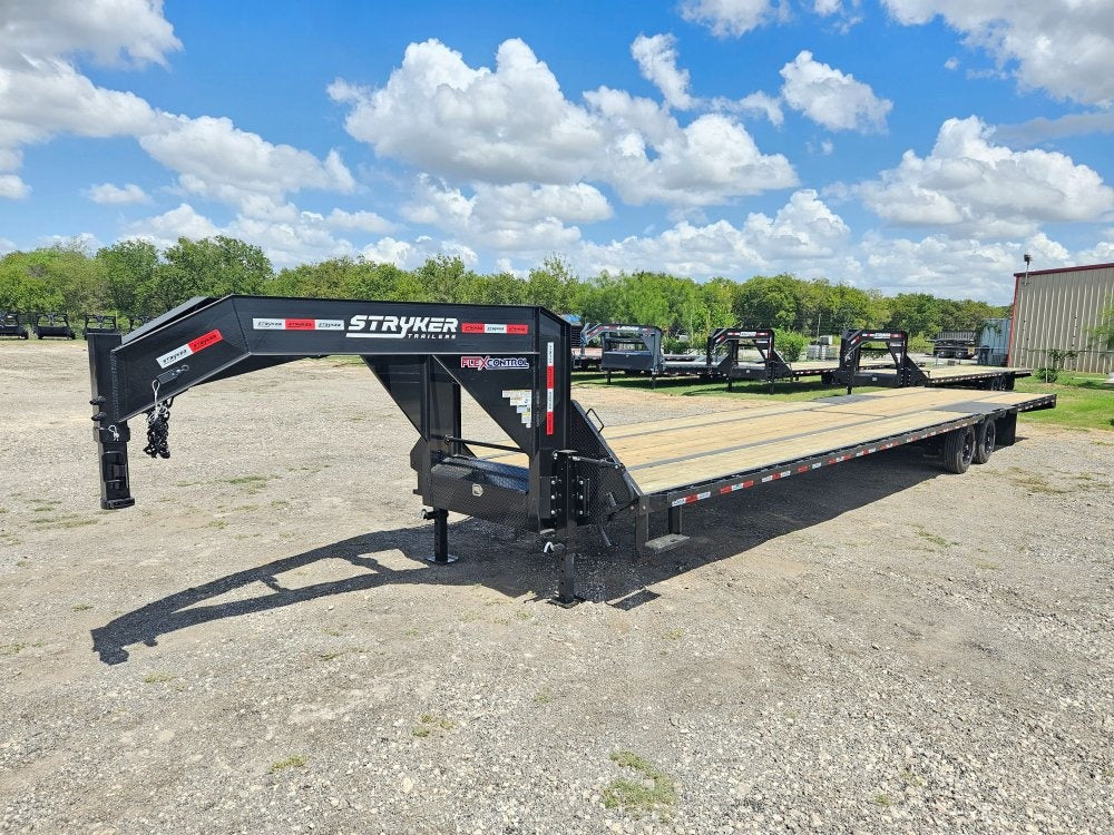 40' Hotshot Elite Gooseneck SD 10k Axles - Derated 12k GVWR - 18ply Tires & Spare & 10' Aluminum Ram - Deckover Trailers/Hotshot - Stryker Dealership Group
