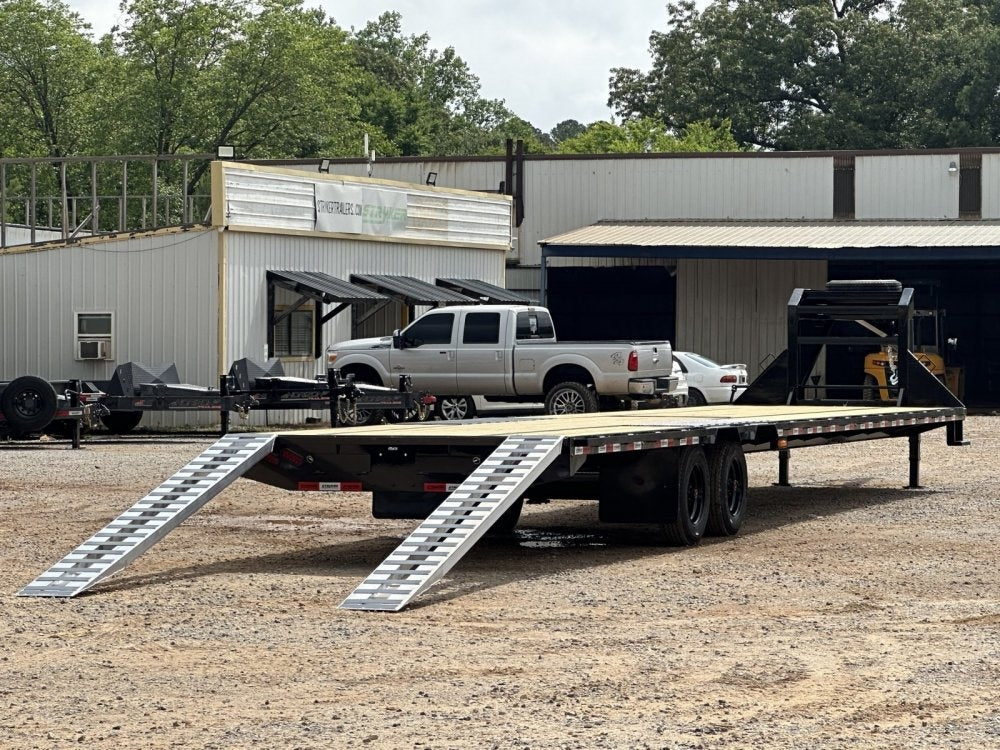 40' Hotshot Elite Gooseneck SD 10k Axles - Derated 12k GVWR - 18ply Tires & Spare & 10' Aluminum Ram - 10K SD SS/Deckover Trailers - Stryker Dealership Group