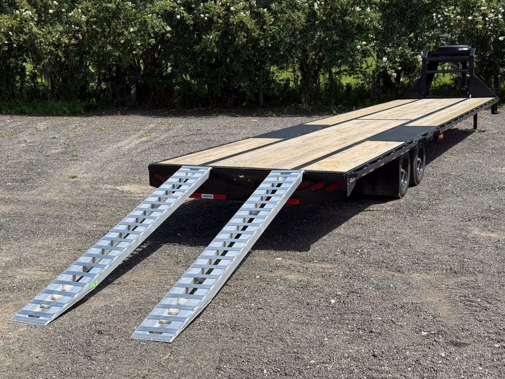 40' Hotshot Elite Gooseneck SD 10k Axles - Derated 12k GVWR - 18ply Tires & Spare & 10' Aluminum Ram - 10K SD SS/Deckover Trailers - Stryker Dealership Group