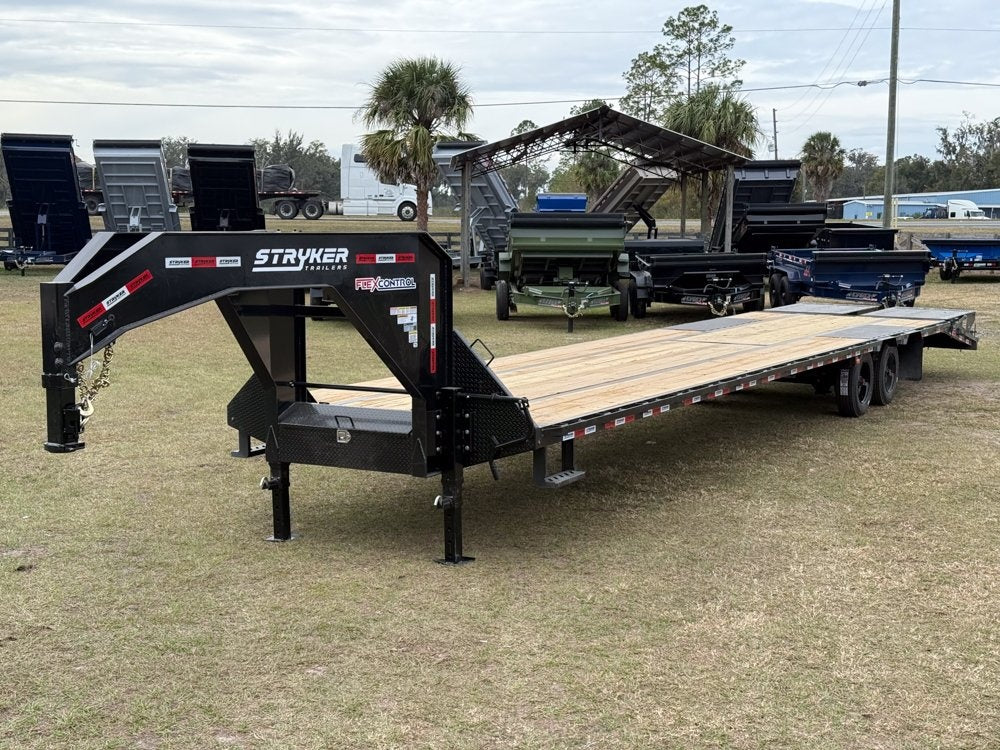 40' Hotshot Elite Gooseneck SD 10k Axles - Derated 12k GVWR - 18ply Tires & Spare - Mega Ramps - 10K MR SS/Deckover Trailers - Stryker Dealership Group
