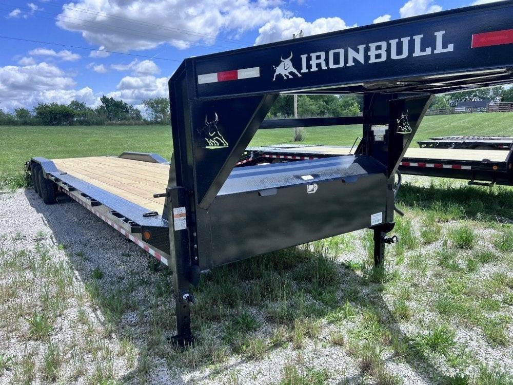 40' Iron Bull ETG Gooseneck Equipment Trailer Mega Ramps Drive Over Fenders - (3) 7,000 lb Axles - Equipment Trailers - Stryker Dealership Group