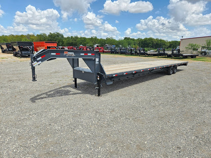 40' Straight Deck ECO with 14 ply Tires + Torque Tube HDT-GN40SD+TT-CG - Ghost 40ft Flatdeck Slide in Ramps - Stryker Dealership Group